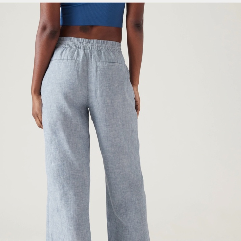 Athleta Retreat Linen Wide Leg Pants NWOT